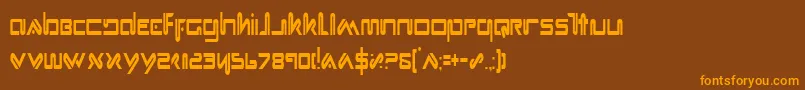 フォントXephyrCondensed – オレンジ色の文字が茶色の背景にあります。