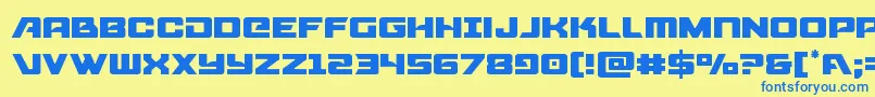 Aircruiserlight-Schriftart – Blaue Schriften auf gelbem Hintergrund