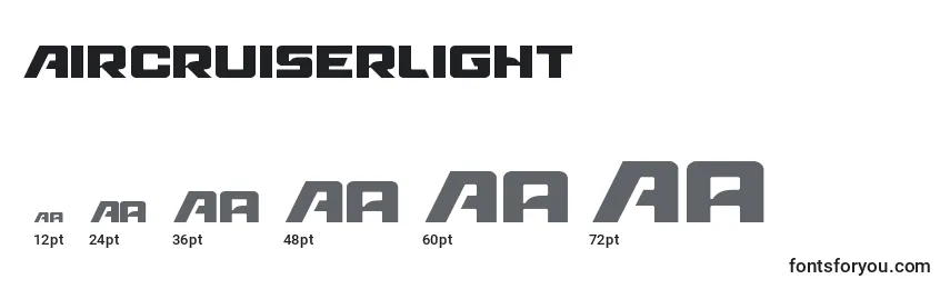 Aircruiserlight-fontin koot