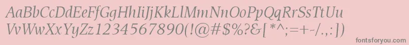 EsperantoItalic Font – Gray Fonts on Pink Background