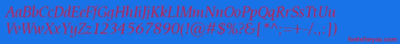 EsperantoItalic Font – Red Fonts on Blue Background