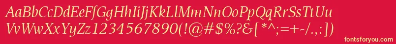 EsperantoItalic Font – Yellow Fonts on Red Background