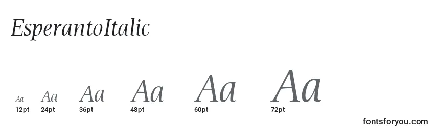 Размеры шрифта EsperantoItalic