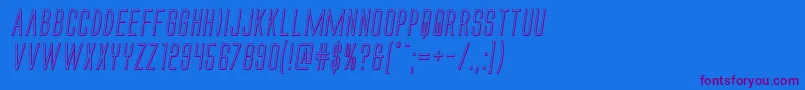 Alienleagueii3Dital-Schriftart – Violette Schriften auf blauem Hintergrund