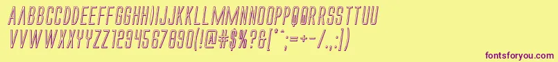Alienleagueii3Dital Font – Purple Fonts on Yellow Background