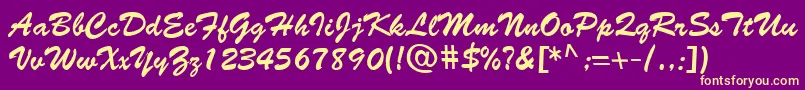 BantySNormal Font – Yellow Fonts on Purple Background