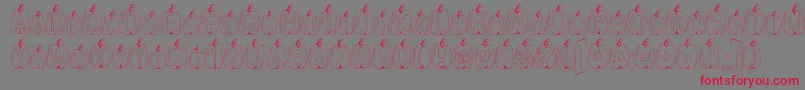 フォントBallsFont – 赤い文字の灰色の背景