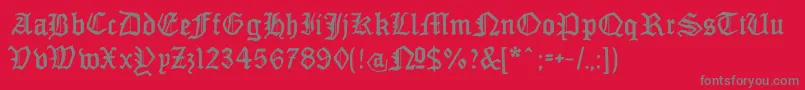 MonamourfrakturBroken Font – Gray Fonts on Red Background