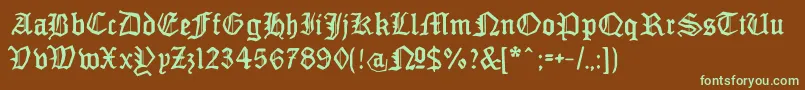 MonamourfrakturBroken Font – Green Fonts on Brown Background