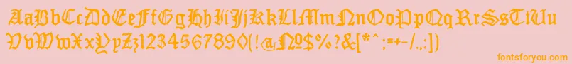 MonamourfrakturBroken Font – Orange Fonts on Pink Background