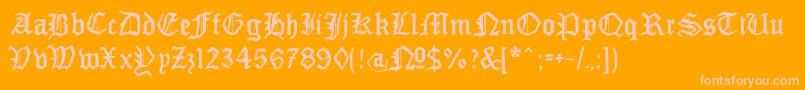 MonamourfrakturBroken-Schriftart – Rosa Schriften auf orangefarbenem Hintergrund