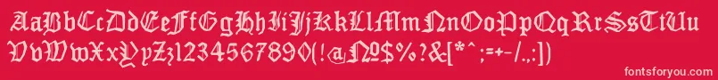 MonamourfrakturBroken Font – Pink Fonts on Red Background