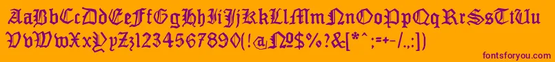 MonamourfrakturBroken Font – Purple Fonts on Orange Background