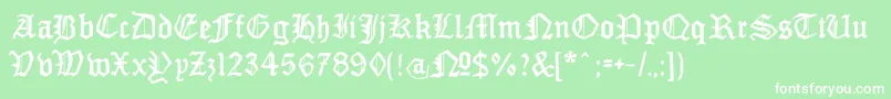 MonamourfrakturBroken Font – White Fonts on Green Background