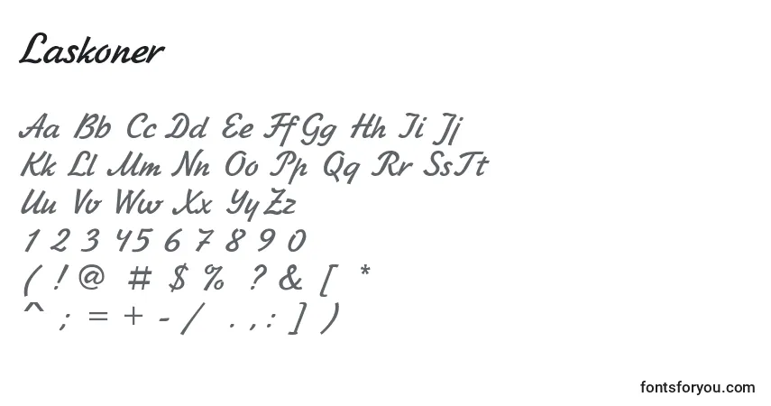 Schriftart Laskoner – Alphabet, Zahlen, spezielle Symbole