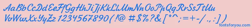 Laskoner Font – Blue Fonts on Pink Background