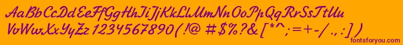 Laskoner Font – Purple Fonts on Orange Background