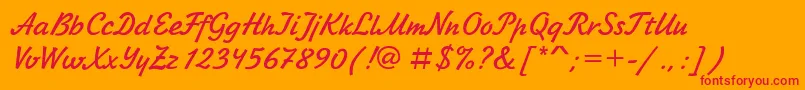 Laskoner Font – Red Fonts on Orange Background