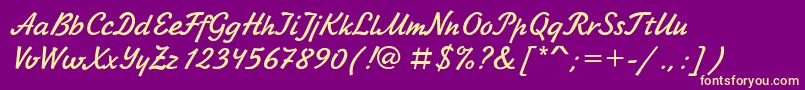 Laskoner Font – Yellow Fonts on Purple Background