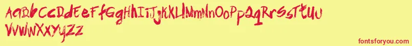 SkydomegloryDemo Font – Red Fonts on Yellow Background