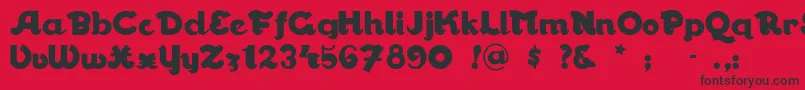 フォントWalrusgumbo – 赤い背景に黒い文字