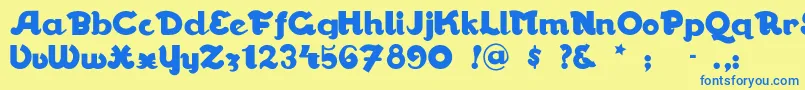 Walrusgumbo-Schriftart – Blaue Schriften auf gelbem Hintergrund