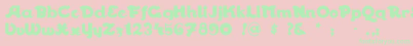 フォントWalrusgumbo – ピンクの背景に緑の文字