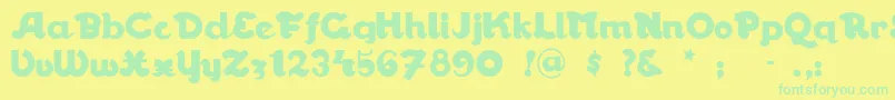 Walrusgumbo-Schriftart – Grüne Schriften auf gelbem Hintergrund