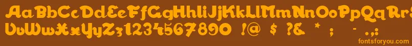 Walrusgumbo-Schriftart – Orangefarbene Schriften auf braunem Hintergrund