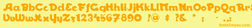Walrusgumbo Font – Orange Fonts on Yellow Background