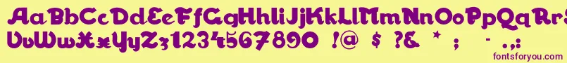 Walrusgumbo Font – Purple Fonts on Yellow Background