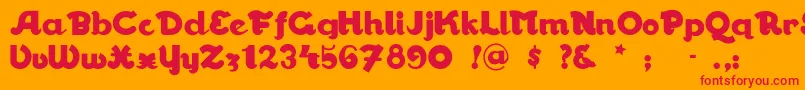 フォントWalrusgumbo – オレンジの背景に赤い文字