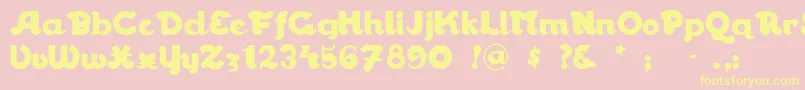 Walrusgumbo-Schriftart – Gelbe Schriften auf rosa Hintergrund