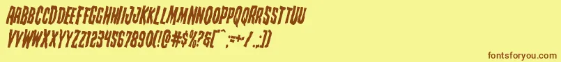 Creepycrawlersrotate-fontti – ruskeat fontit keltaisella taustalla