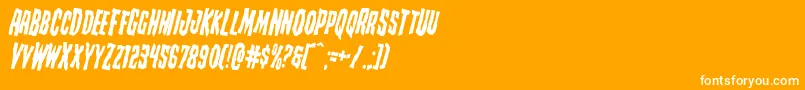Шрифт Creepycrawlersrotate – белые шрифты на оранжевом фоне