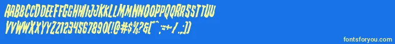 Creepycrawlersrotate Font – Yellow Fonts on Blue Background