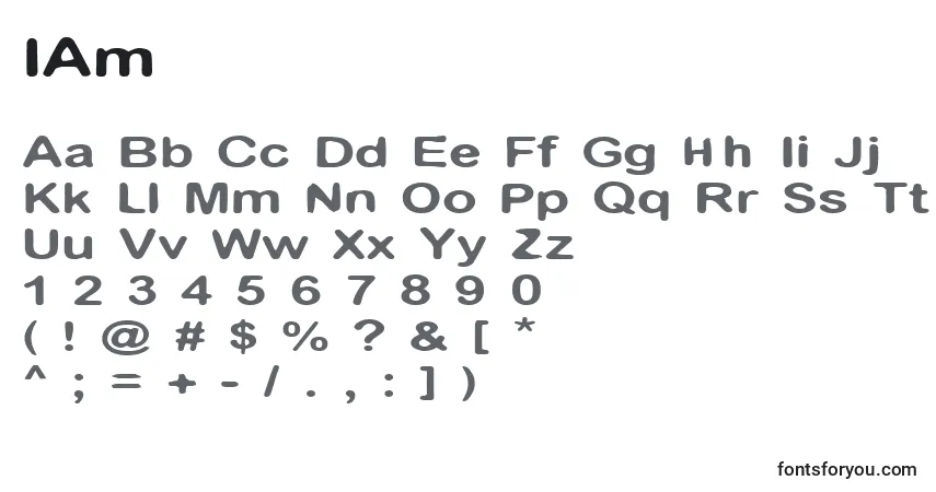 Czcionka IAm – alfabet, cyfry, specjalne znaki