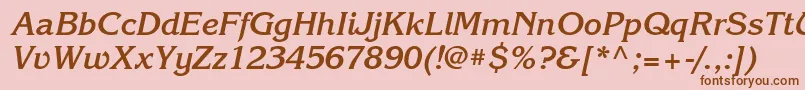 KorinnagttBolditalic Font – Brown Fonts on Pink Background