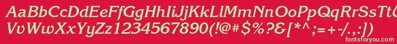 フォントKorinnagttBolditalic – 赤い背景に緑の文字