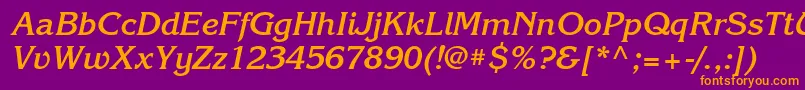 KorinnagttBolditalic Font – Orange Fonts on Purple Background