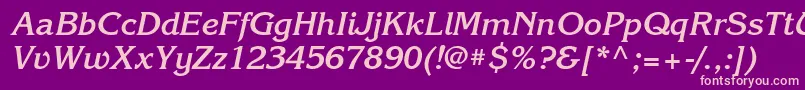 KorinnagttBolditalic Font – Pink Fonts on Purple Background