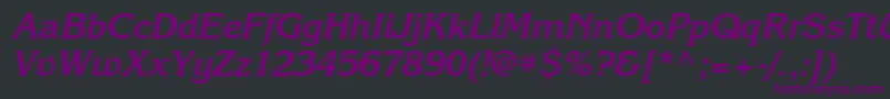Czcionka KorinnagttBolditalic – fioletowe czcionki na czarnym tle