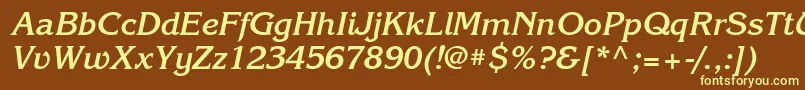 KorinnagttBolditalic Font – Yellow Fonts on Brown Background