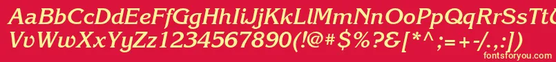 KorinnagttBolditalic Font – Yellow Fonts on Red Background