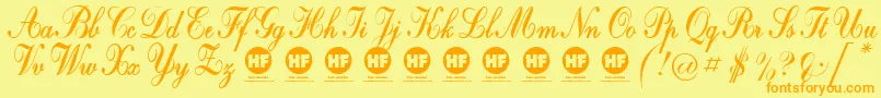 CrystalSymphonyPersonalUseOnly Font – Orange Fonts on Yellow Background