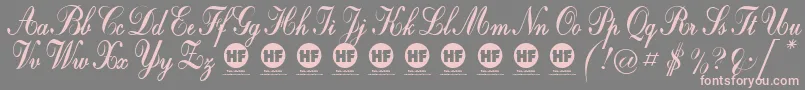 CrystalSymphonyPersonalUseOnly-fontti – vaaleanpunaiset fontit harmaalla taustalla