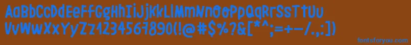 LeoslerRoughRegular Font – Blue Fonts on Brown Background