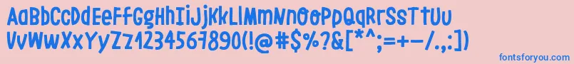 LeoslerRoughRegular Font – Blue Fonts on Pink Background