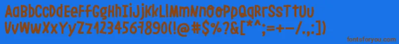 LeoslerRoughRegular Font – Brown Fonts on Blue Background