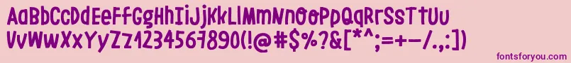 LeoslerRoughRegular Font – Purple Fonts on Pink Background